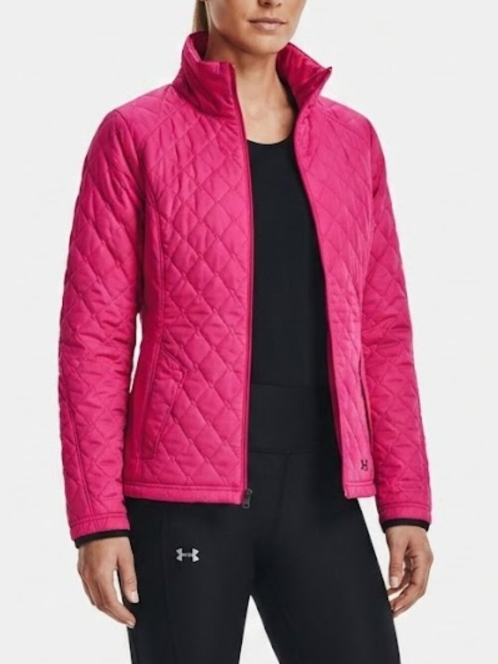 Under Armour ColdGear Pink Quilted Full Zip Jacket Size Medium